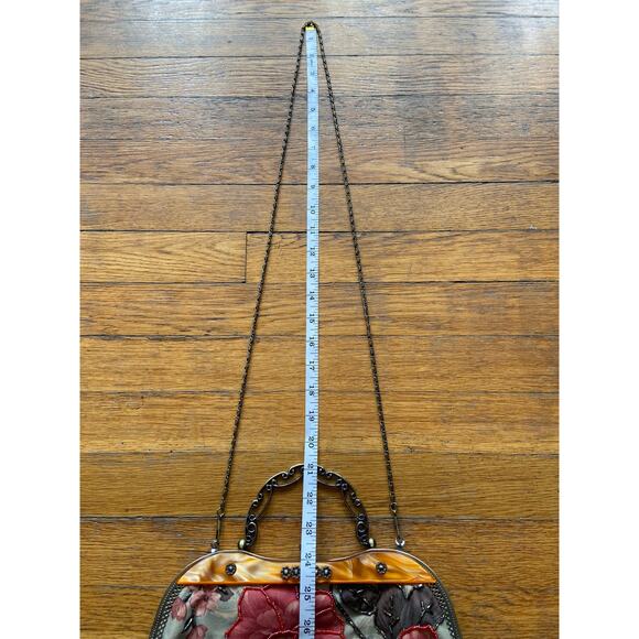 Vintage Floral Handbag w/Chain Strap & Mother-of-Pearl Trim - Picture 16 of 16